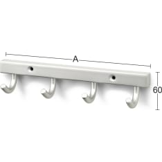 Habo 840-4 matt chrome towel rack