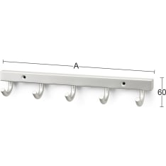 Habo 840-5 matt chrome towel rail