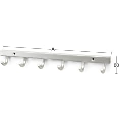 Habo 840-6 matt chrome towel rack