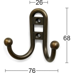 Habo 1033 antiikkiruskea vaatekoukku
