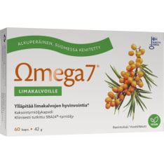 Omega7 SBA24® Kaksoistyrniöljy limakalvoille 60 kapselia ravintolisä