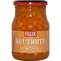 Felix 380/250g kurpitsasalaatti, kurpitsakuutioita mausteliemessä