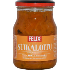 Felix 370/245g kartanopikkelsi, kurpitsasuikaleita mausteliemessä