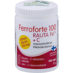 Ferroforte 100 Rauta Fe2+C 100 tabl.ravintolisä
