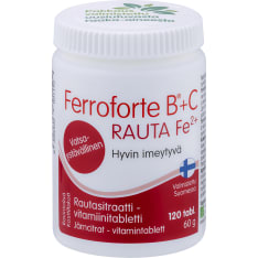 Ferroforte B+C+Rauta 120 tabl. ravintolisä