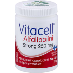 Vitacell Alfalipoiini Strong 250 mg 120 tabl. ravintolisä