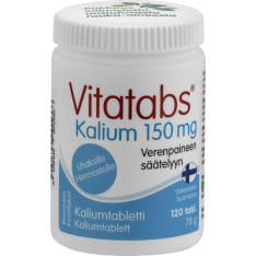 Vitatabs Kalium 120 tabl. ravintolisä