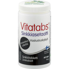 Vitatabs Sinkkiasetaattti Lakritsi 60 tabl. ravintolisä