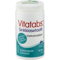 Vitatabs Sinkkiasetaatti Mentoli 60 tabl. ravintolisä