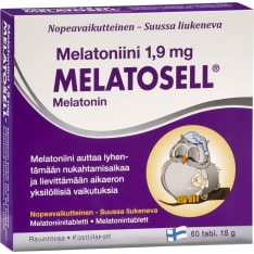 Melatosell Melatoniini 1,9 mg 60 tabl. ravintolisä