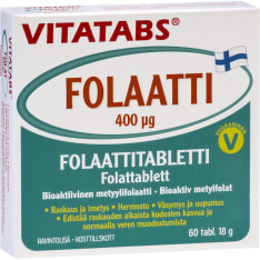 Vitatabs Folaatti 400 µg 60 tabl. ravintolisä