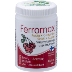 Ferromax Rauta-Acerolatabletti 120 tabl. ravintolisä