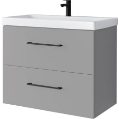 Kiba Roma 60 cm harmaa allaskaappi altaalla