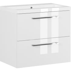 Kiba Aster 60 cm valkoinen allaskaappi altaalla