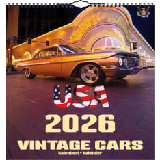 Suomen Aika Usa Vintage cars 2026 iso seinäkalenteri