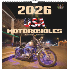 Suomen Aika Usa Motorcycles 2026 iso seinäkalenteri