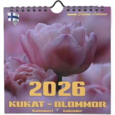 Finnish Time Flowers 2026 midi wall calendar