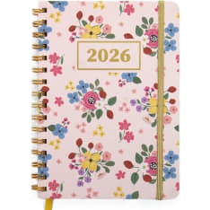 Finnish Time A5 Fashion pink flower 2026 weekly calendar