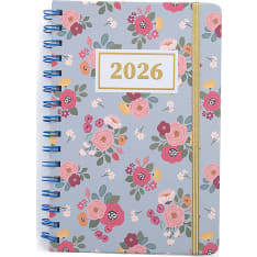 Finnish Time A5 Design blue flower 2026 weekly calendar