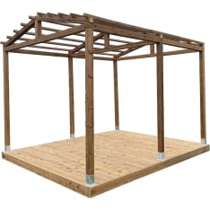 Patio Terraces 3x3 m gabled pergola made of pressure treated timber