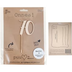 Puusydän Numero 70 kakkukoriste