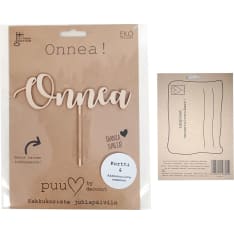 Puusydän Onnea kakkukoriste