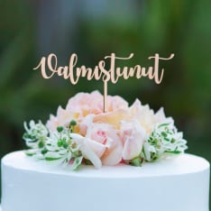 Puusydän Valmistunut cake topper