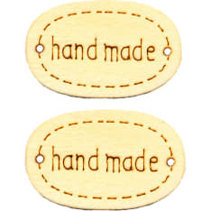 Wooden hand made plate 19x12mm, 10st/bag