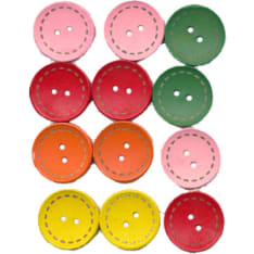 Wooden buttons sortiment, 25mm, 10st/bag