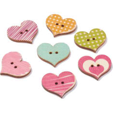 Wooden hearts, 25x23mm, 15st/bag