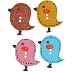 Wooden bird button, 25mm, 15st/bag