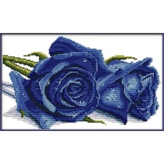 Farnia Blue roses cross stitch kit