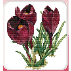 Farnia Purple tulips cross stitch kit