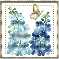 Farnia Blue flower cross stitch kit