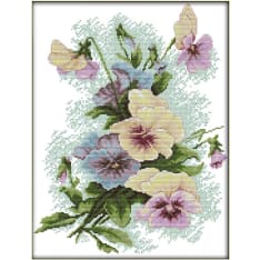Farnia Violets cross stitch kit