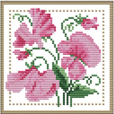 Farnia Pink flowers 21x21cm cross stitch kit