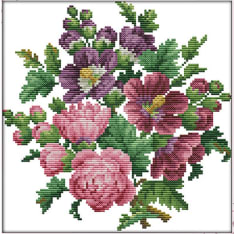 Farnia Flowers 28x28cm cross stitch kit