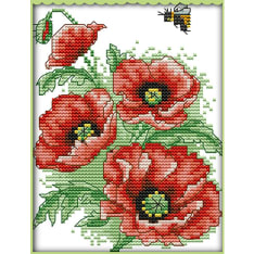 Fernia Bees love flowers 20x24cm cross stitch kit