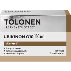 Tolonen Ubikinon Q10 100 mg + B-vitamiinit 180 kaps. ravintolisä