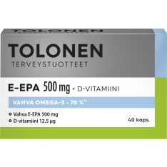 Tolonen E-EPA 500 mg 40 kaps. ravintolisä