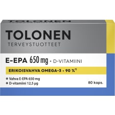 Tolonen E-EPA 650 mg 80 kaps. ravintolisä
