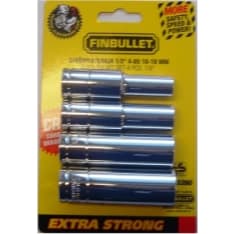 Finbullet 1/2" 4-piece long socket set