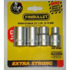 Finbullet 1/2" 4-piece loose socket set