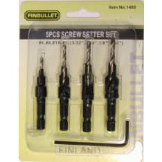 Finbullet 4-piece countersink drill set