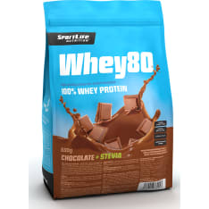 SportLife Nutrition Whey80 Chocolate+Stevia 600 g heraproteiinijauhe