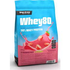 SportLife Nutrition Whey80 Strawberry+Stevia 600 g heraproteiinijauhe