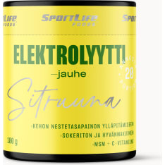Sportlife Foods Sitruuna Elektrolyyttijauhe 100 g ravintolisä