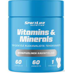 SportLife Nutrition Vitamins&Minerals 60kaps ravintolisä