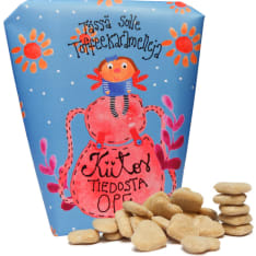 Kiitos tiedosta ope. Tässä sulle toffeekaramelleja!