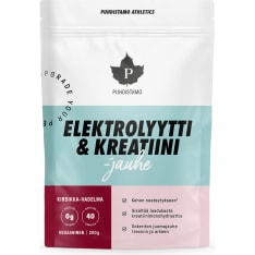 Puhdistamo Elektrolyytti & Kreatiini jauhe Kirsikka-Vadelma 200g